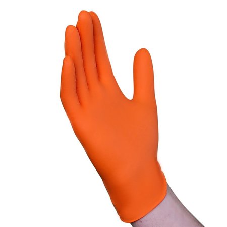 Vguard A1EA6, Exam Glove, 5 mil Palm, Nitrile, Powder-Free, Medium, 1000 PK, Orange A1EA62